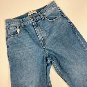 Abercrombie‎ & Fitch Curve Love Ultra High Rise Ankle Straight Jeans Blue 27 4S